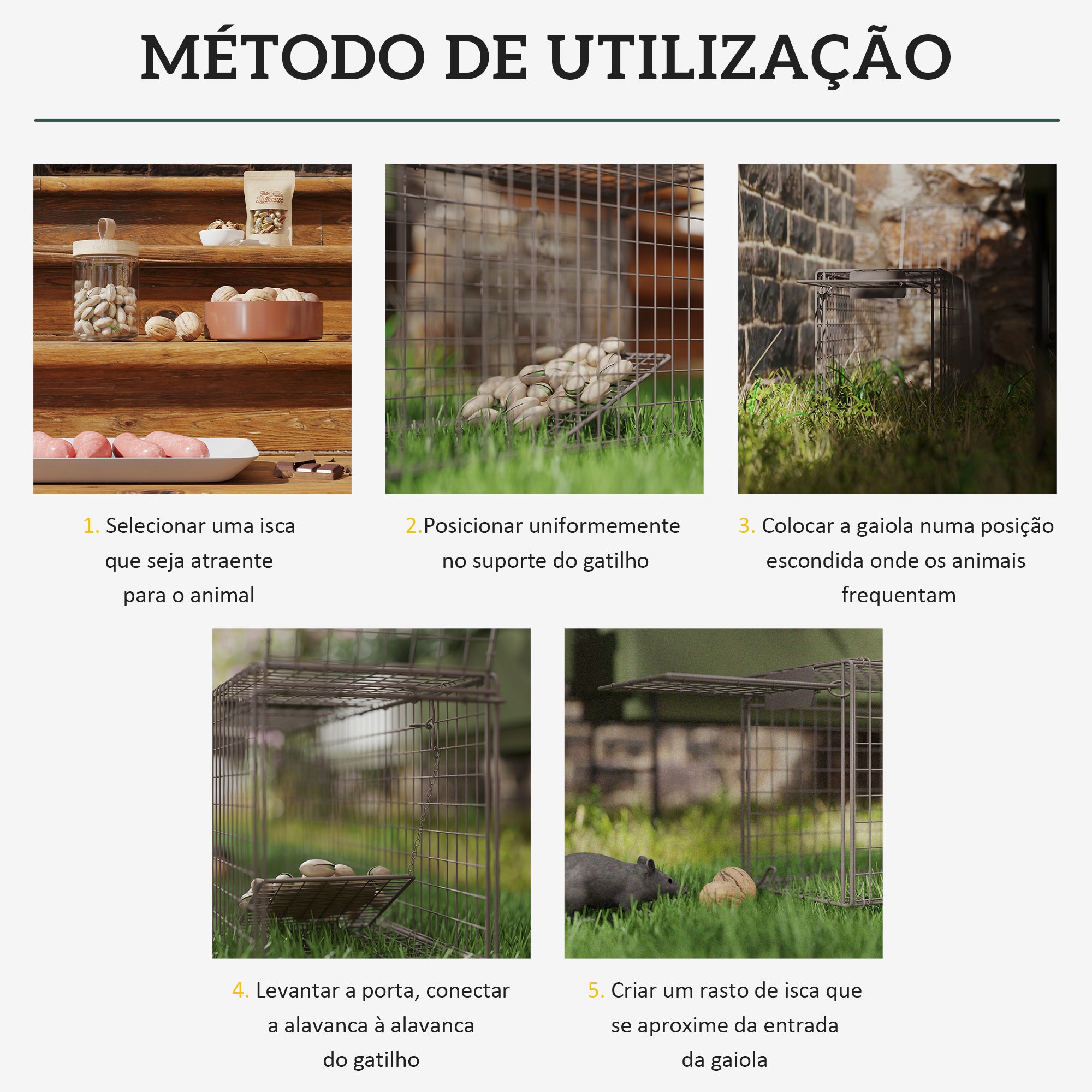 Armadilha para Animais Vivos 100x24x30 cm - Marrom