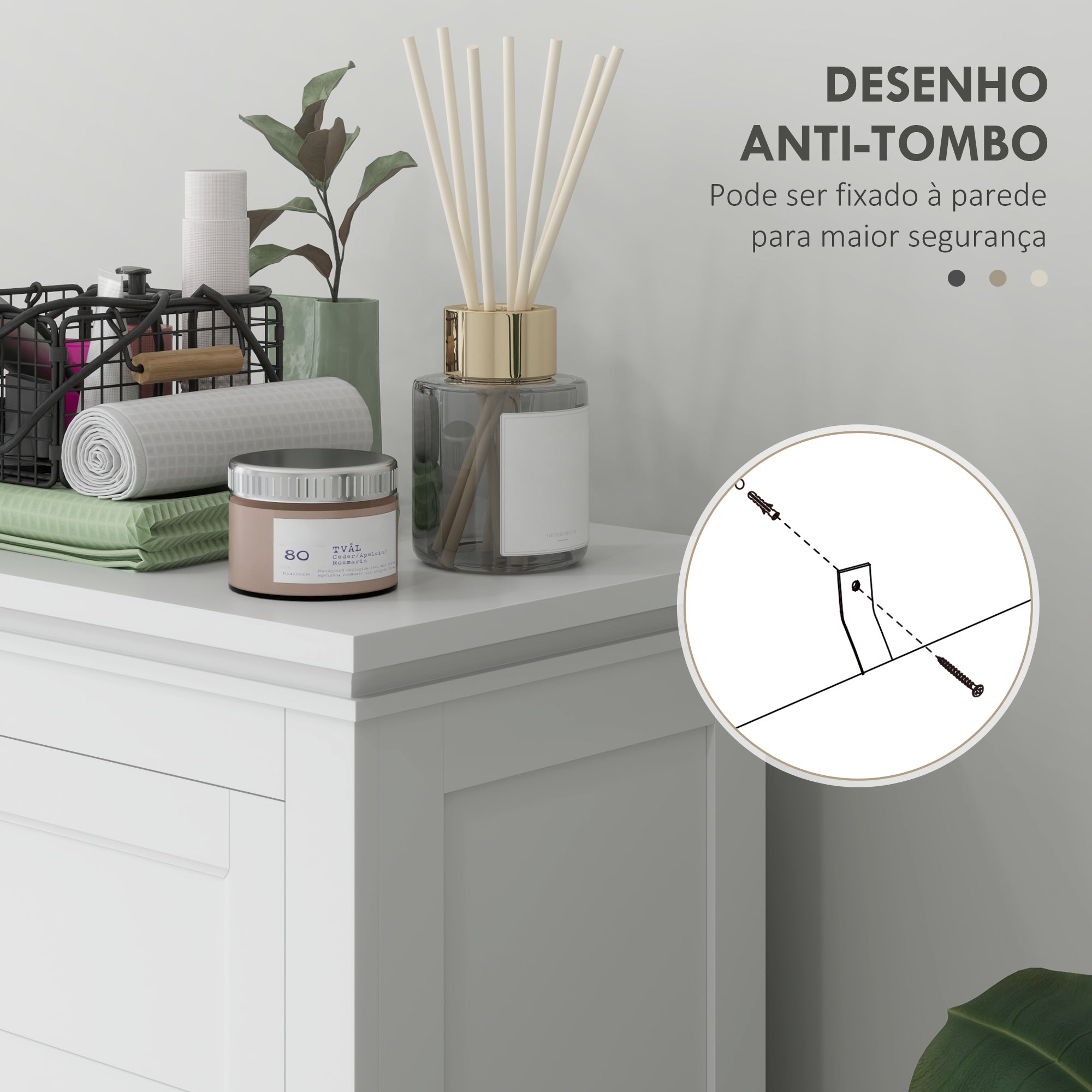 Armário Casa de Banho Moderno 60x30x102,5 cm Branco