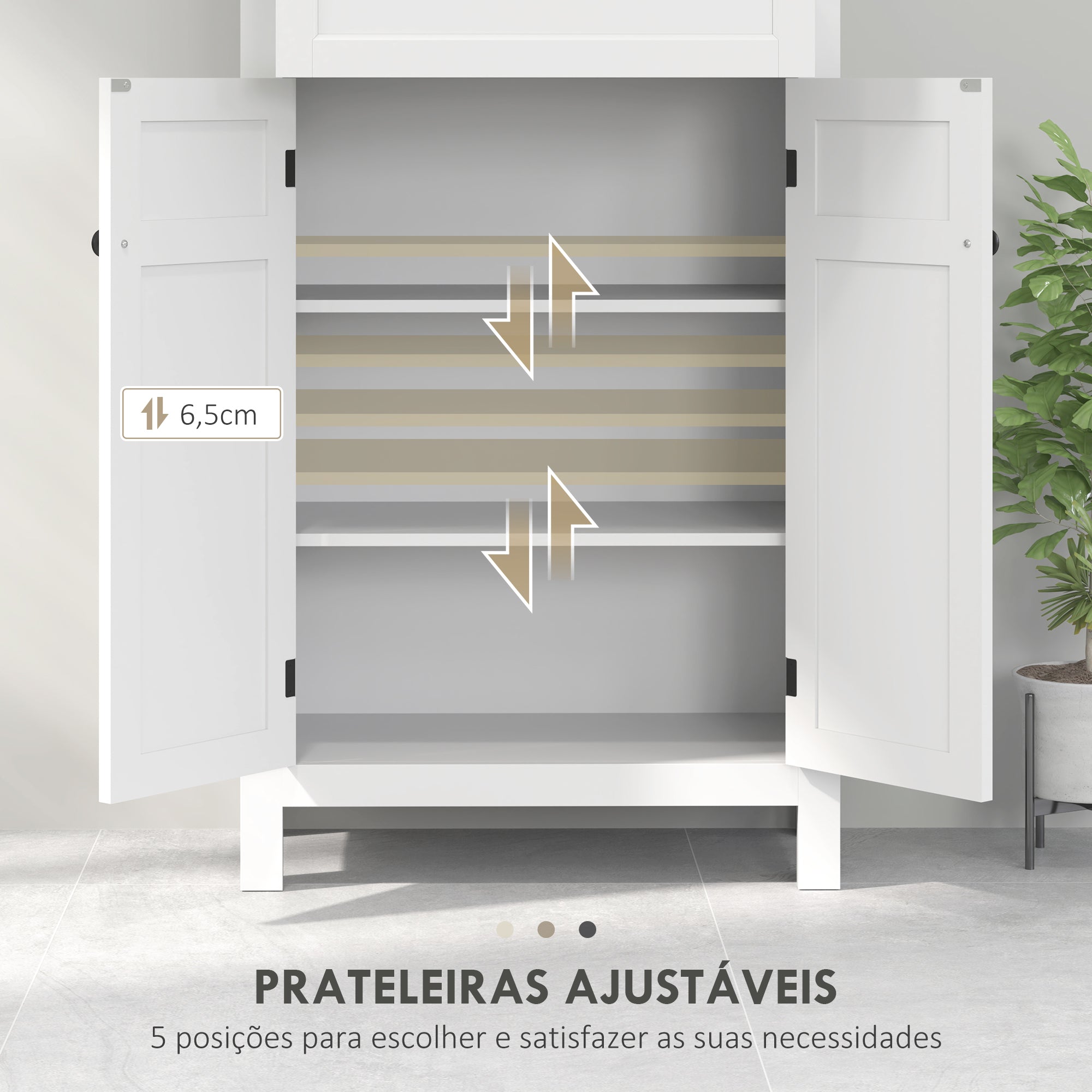 Armário Casa de Banho Moderno 60x30x102,5 cm Branco