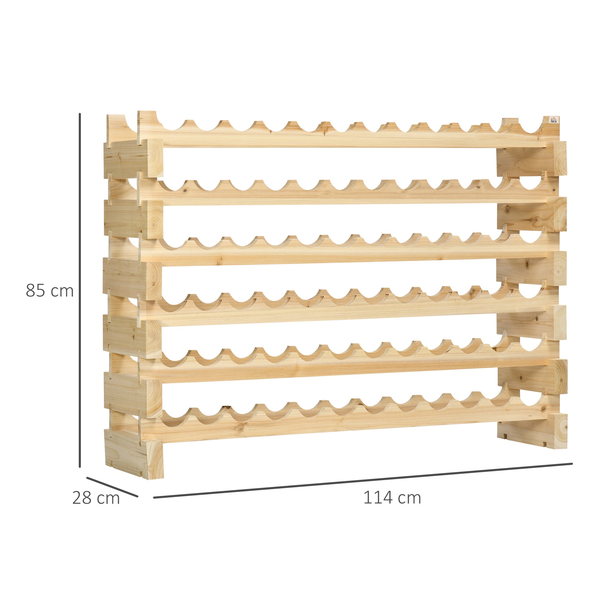 Suporte para Garrafas de Vinho 114x28x80 cm Cor de Madeira Natural