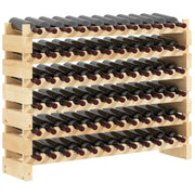 Suporte para Garrafas de Vinho 114x28x80 cm Cor de Madeira Natural