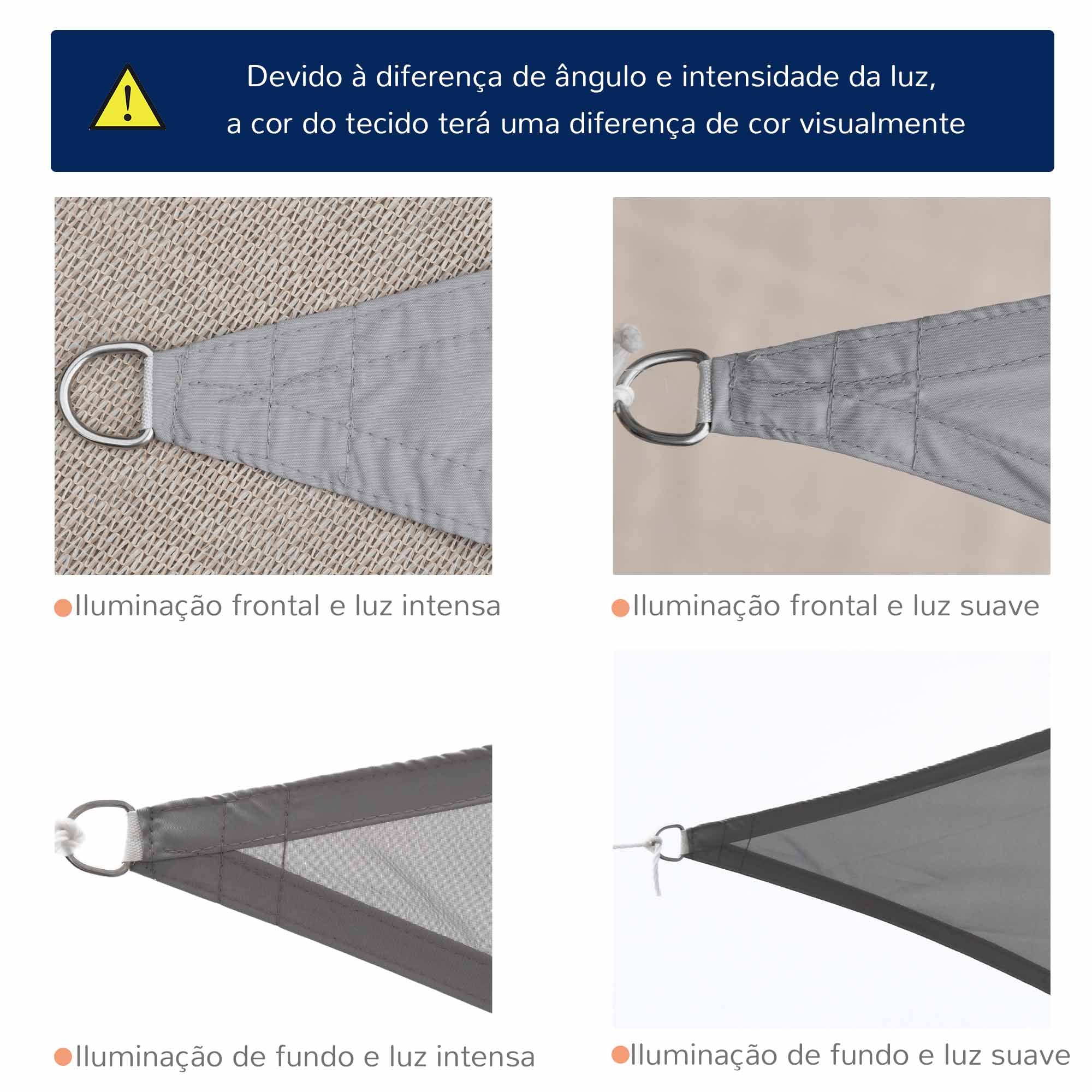 Vela de Sombra Triangular Cinzento 500x500x500 cm