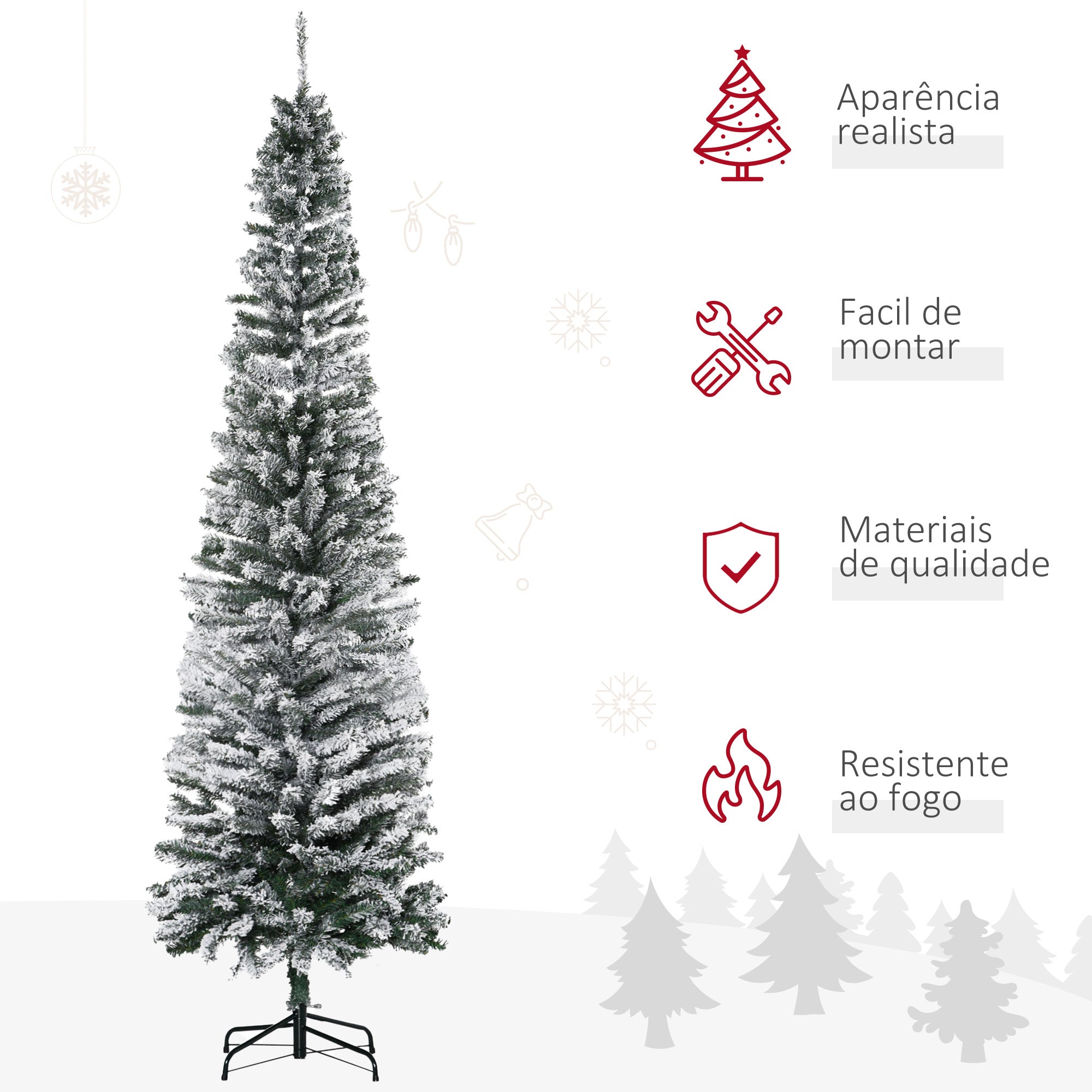 Árvore de Natal Artificial Nevado 225 cm Verde