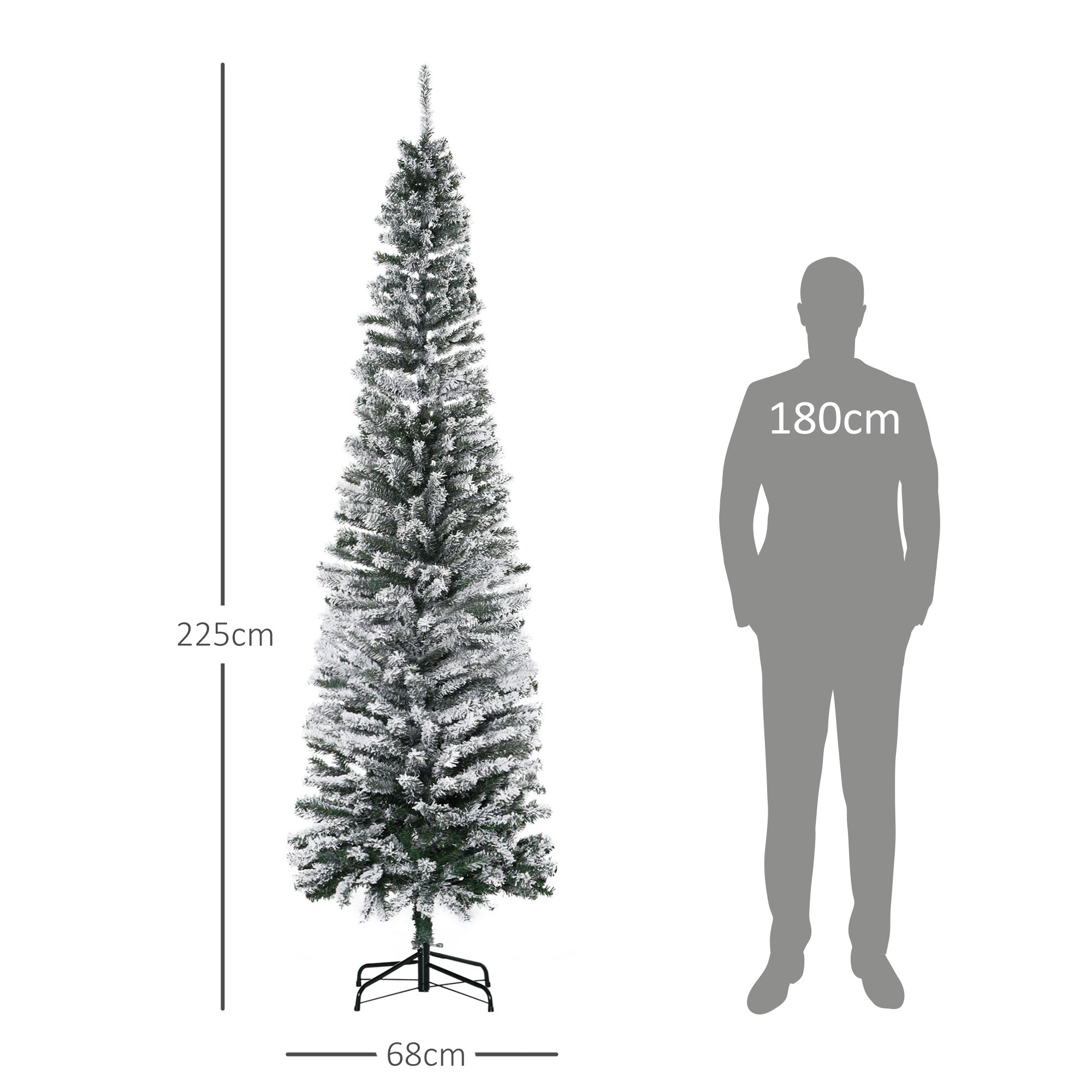 Árvore de Natal Artificial Nevado 225 cm Verde
