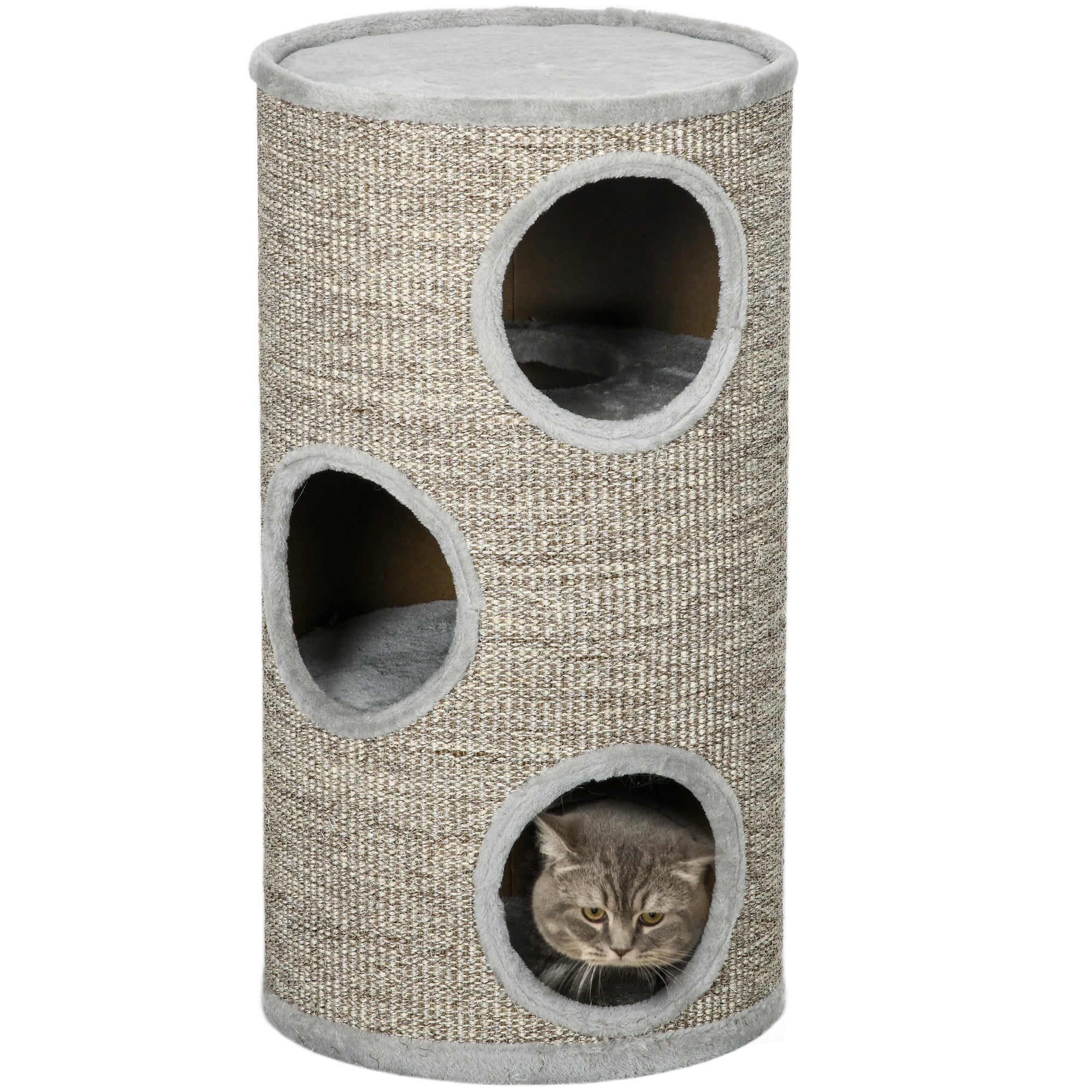 Arranhador para Gatos Ø38x70 cm Cinzento Claro