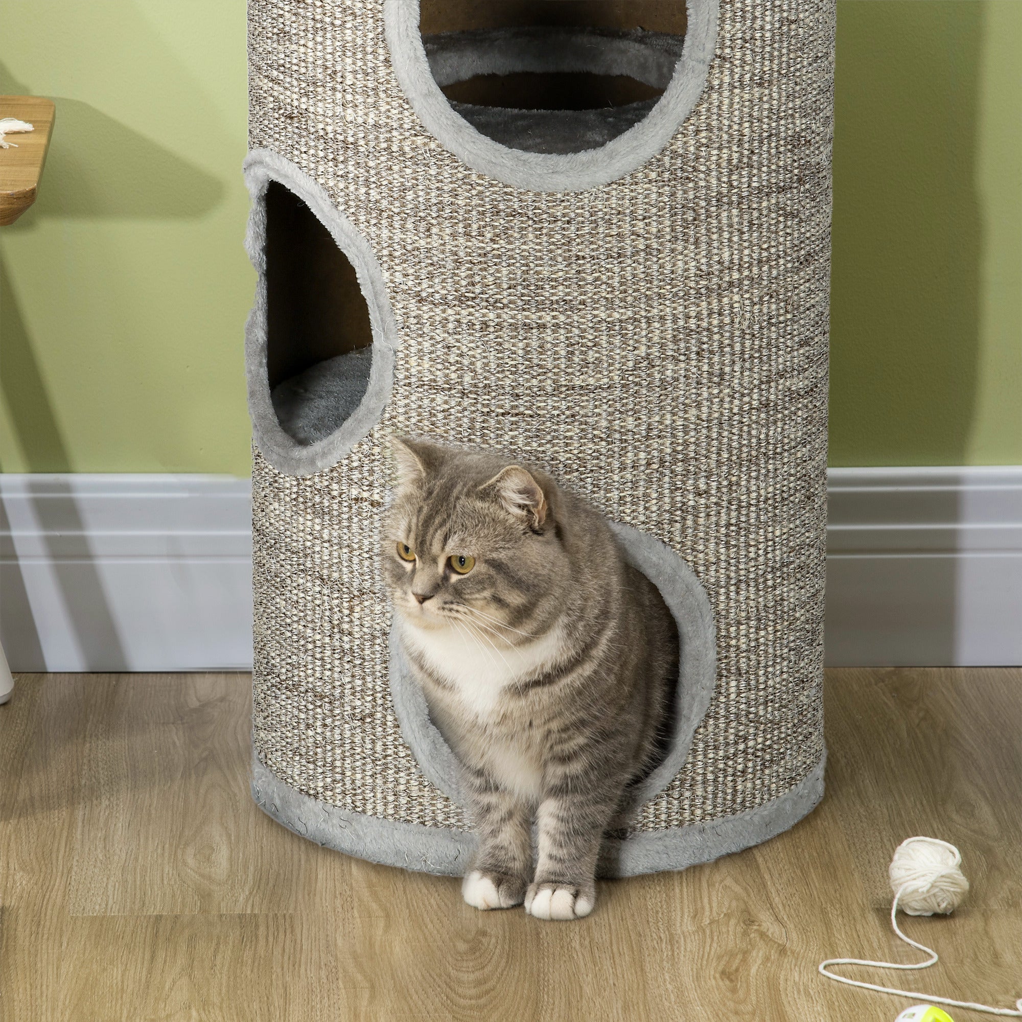 Arranhador para Gatos Ø38x70 cm Cinzento Claro