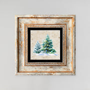 Quadro Decorativo em Pedra Natural com Moldura de Madeira - Impressão UV Multicolor 20x20cm