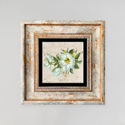 Quadro Decorativo em Pedra Natural com Moldura de Madeira - Impressão UV Multicolor 20x20cm