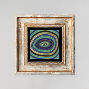 Pintura decorativa emoldurada – 20 x 20 cm – 100% Pedra e 100% Madeira