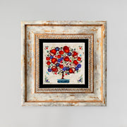 Pintura decorativa emoldurada – 20 x 20 cm – 100% pedra e moldura 100% madeira