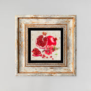 Pintura decorativa emoldurada – 20 x 20 cm – pedra e madeira