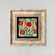 Quadro Decorativo em Pedra Natural com Moldura de Madeira - Impressão UV Multicolor 20x20cm