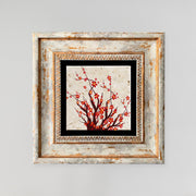 Quadro Decorativo em Pedra Natural com Moldura de Madeira - Impressão UV Multicolor 20x20cm