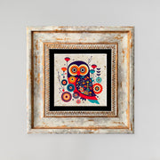 Quadro Decorativo em Pedra Natural com Moldura de Madeira - Impressão UV Multicolor 20x20cm