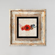 Quadro Decorativo em Pedra Natural com Moldura de Madeira - Impressão UV Multicolor 20x20cm