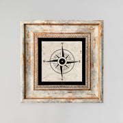 Quadro Decorativo em Pedra Natural com Moldura de Madeira - Impressão UV Multicolor 20x20cm