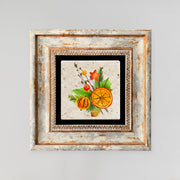 Quadro Decorativo em Pedra Natural com Moldura de Madeira - Impressão UV Multicolor 20x20cm