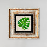 Quadro Decorativo em Pedra Natural com Moldura de Madeira - Impressão UV Multicolor 20x20cm