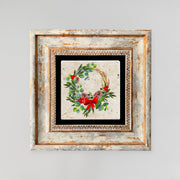 Quadro Decorativo em Pedra Natural com Moldura de Madeira - Impressão UV Multicolor 20x20cm