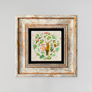 Quadro Decorativo em Pedra Natural com Moldura de Madeira - Impressão UV Multicolor 20x20cm