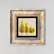 Quadro Decorativo em Pedra Natural com Moldura de Madeira - Impressão UV Multicolor 20x20cm