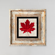 Quadro Decorativo em Pedra Natural com Moldura de Madeira - Impressão UV Multicolor 20x20cm