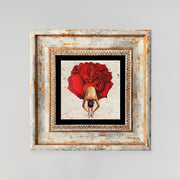 Quadro Decorativo em Pedra Natural com Moldura de Madeira - Impressão UV Multicolor 20x20cm