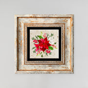 Quadro Decorativo em Pedra Natural com Moldura de Madeira - Impressão UV Multicolor 20x20cm