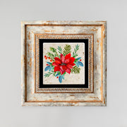 Quadro Decorativo em Pedra Natural com Moldura de Madeira - Impressão UV Multicolor 20x20cm