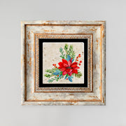 Quadro Decorativo em Pedra Natural com Moldura de Madeira - Impressão UV Multicolor 20x20cm