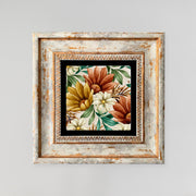 Pintura decorativa emoldurada – 20 x 20 cm – Pedra e Madeira