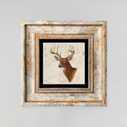 Quadro Decorativo em Pedra Natural com Moldura de Madeira - Impressão UV Multicolor 20x20cm