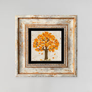 Quadro Decorativo em Pedra Natural com Moldura de Madeira - Impressão UV Multicolor 20x20cm