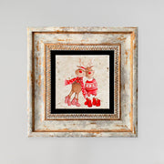 Quadro Decorativo em Pedra Natural com Moldura de Madeira - Impressão UV Multicolor 20x20cm