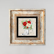 Quadro Decorativo em Pedra Natural com Moldura de Madeira - Impressão UV Multicolor 20x20cm