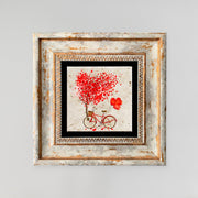 Quadro Decorativo em Pedra Natural com Moldura de Madeira - Impressão UV Multicolor 20x20cm