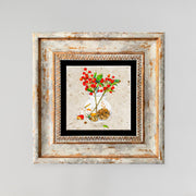 Quadro Decorativo em Pedra Natural com Moldura de Madeira - Impressão UV Multicolor 20x20cm