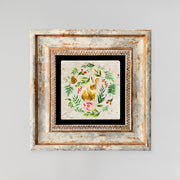 Quadro Decorativo em Pedra Natural com Moldura de Madeira - Impressão UV Multicolor 20x20cm