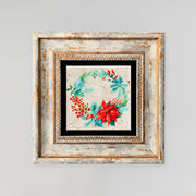 Quadro Decorativo em Pedra Natural com Moldura de Madeira - Impressão UV Multicolor 20x20cm