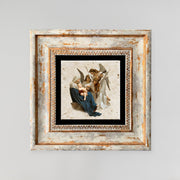 Quadro Decorativo em Pedra Natural com Moldura de Madeira - Impressão UV Multicolor 20x20cm