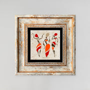 Pintura decorativa emoldurada – 20 x 20 cm – 100% pedra e moldura 100% madeira