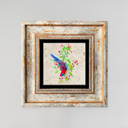 Quadro Decorativo em Pedra Natural com Moldura de Madeira - Impressão UV Multicolor 20x20cm