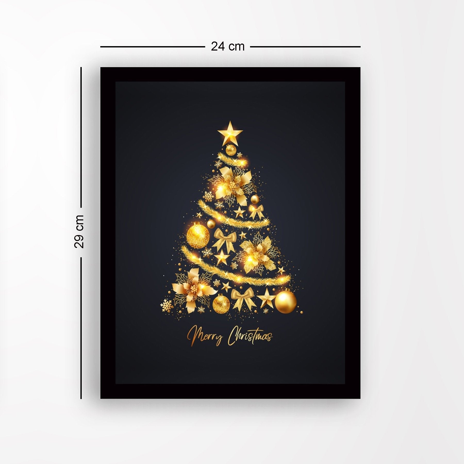 Quadro decorativo elegante emoldurado em MDF, 24 x 29 cm | 100% MDF, 2 cm de espessura, impressão UV, antibacteriano | Fácil de pendurar na parede para uma decoração elegante