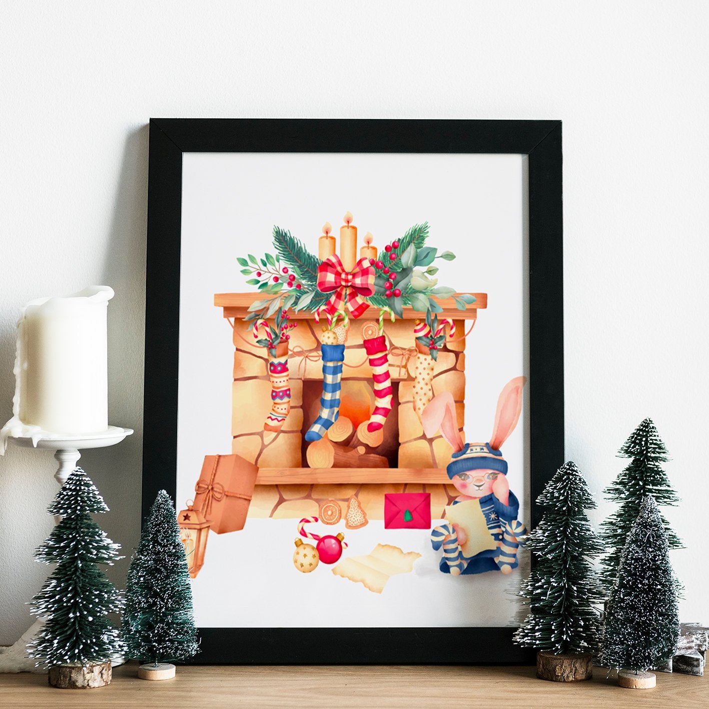 Quadro Decorativo em MDF com Moldura (24 x 29 cm), Multicolor – Impressão UV, Antibacteriano, Pronto a Pendurar