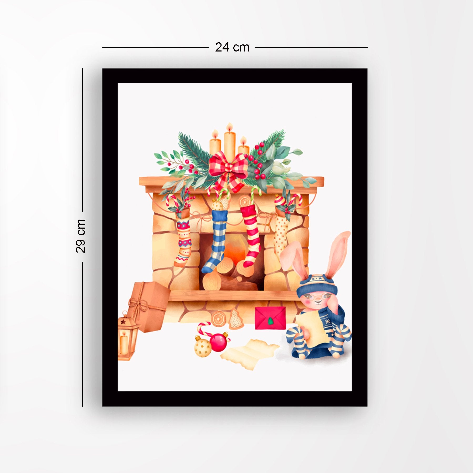 Quadro Decorativo em MDF com Moldura (24 x 29 cm), Multicolor – Impressão UV, Antibacteriano, Pronto a Pendurar