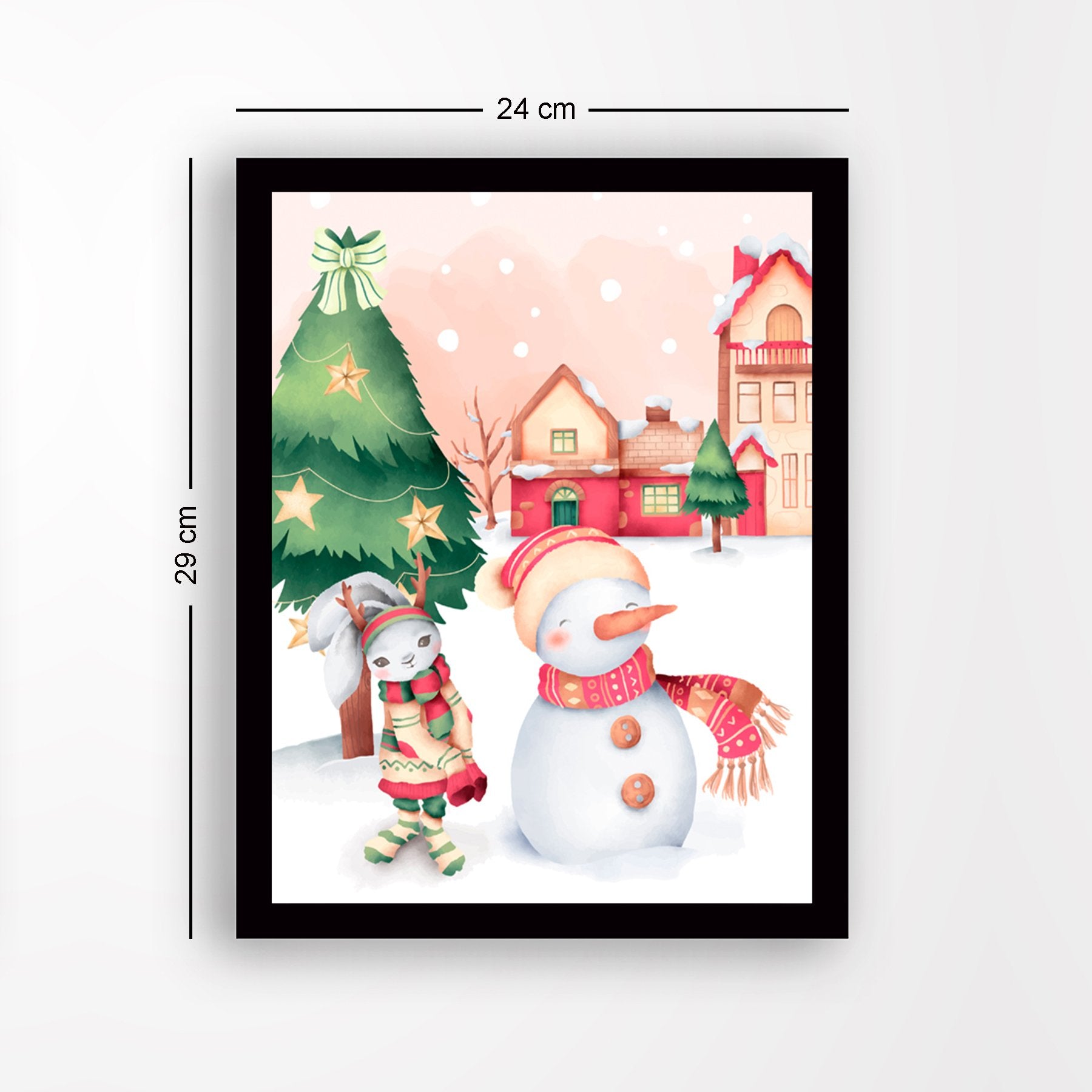 Quadro Decorativo com Moldura em MDF, Multicolor, 24 x 29 cm, Impressão UV, Antibacteriano