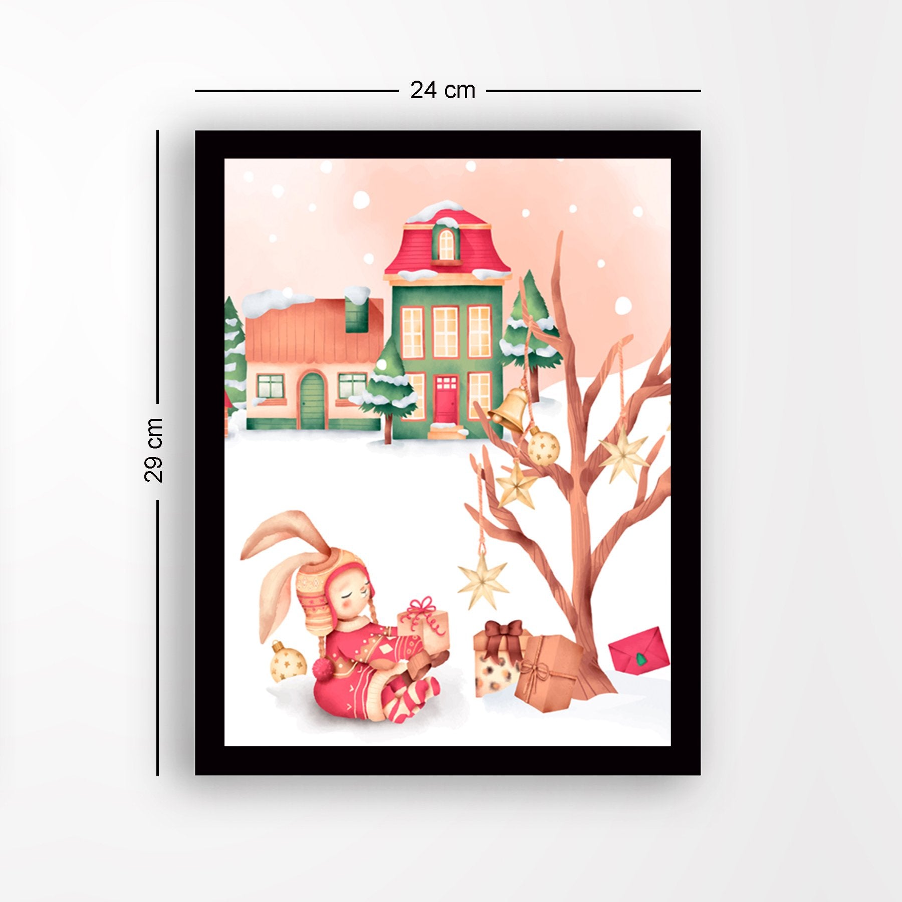 Quadro Decorativo com Moldura em MDF Multicolor 24 x 29 cm – Impressão UV, Antibacteriano, pronto a pendurar