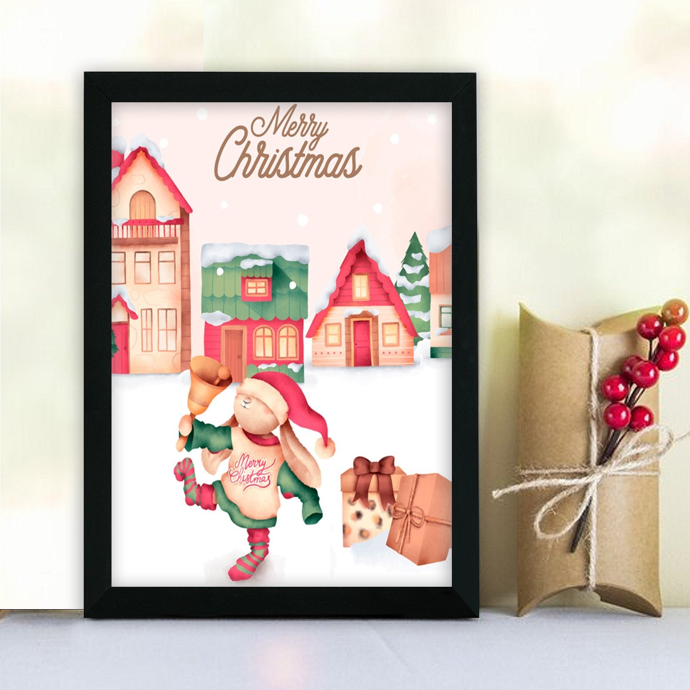 Quadro Decorativo em MDF com Moldura, Multicolor, 24 x 29 cm, Impressão UV, Antibacteriano