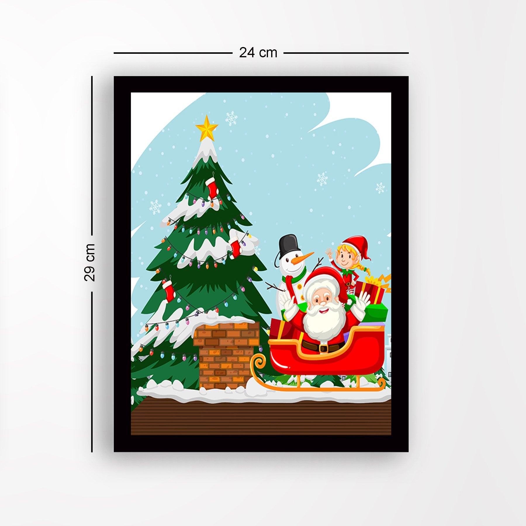 Quadro Decorativo em MDF Moldurado Multicolor 24x29 cm com Impressão UV, Antibacteriano, Pronto a Pendurar – SC40670