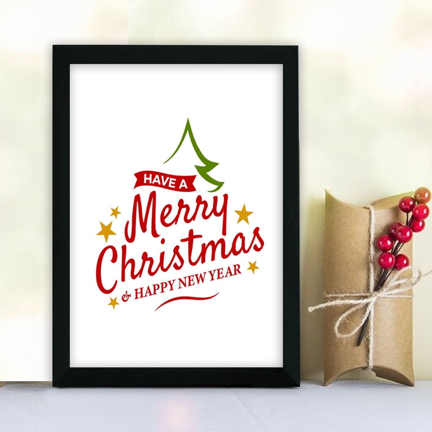 Quadro Decorativo em MDF com Moldura, Multicolor, 24x29 cm, Impressão UV, Antibacteriano, Pronto a Pendurar – SC48